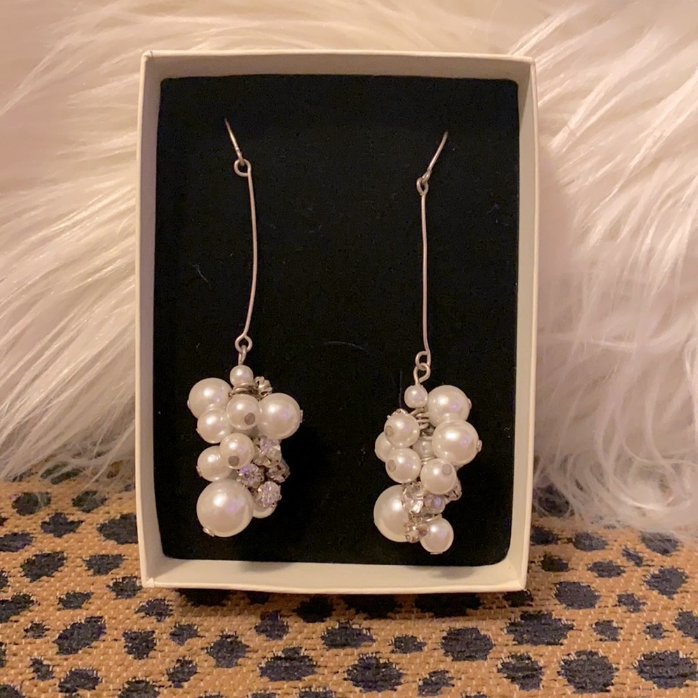 Pearl/Crystal Drop Earring Clusters